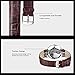 BUREI Men's Quartz Wrist Watches with Sapphire Crystal Brown Leather Strap