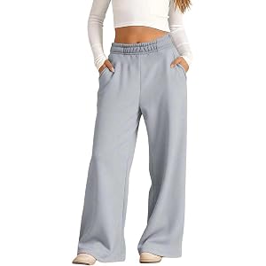 Ayolanni Girls Sweatpants Wide Leg Elastic Waist Casual Sweat Pants with Pockets Baggy Athletic Trackpants Kid Preppy Clothes