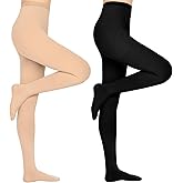 WEGITCS 2 Pairs 15-20 mmHg Compression Pantyhose for Women, Closed Toe Compression Stockings, Waist High Opaque Compression Tights for Varicose Veins, Swelling, Teacher, Doctor