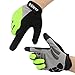 Cycling Gloves (Half Finger&Full Finger) – TRIDEER Ultra Light Breathable Lycra & Anti-Slip Shock - Absorbing Silica Gel Grip, Mountain Road Gloves Biking Gloves Men/Women (Full Finger Green, M)