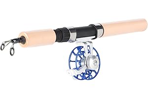 26in Telescopic Fishing Rod with Reel Set, Portable for Winter Ice Fishing Tackle Accessories Blue