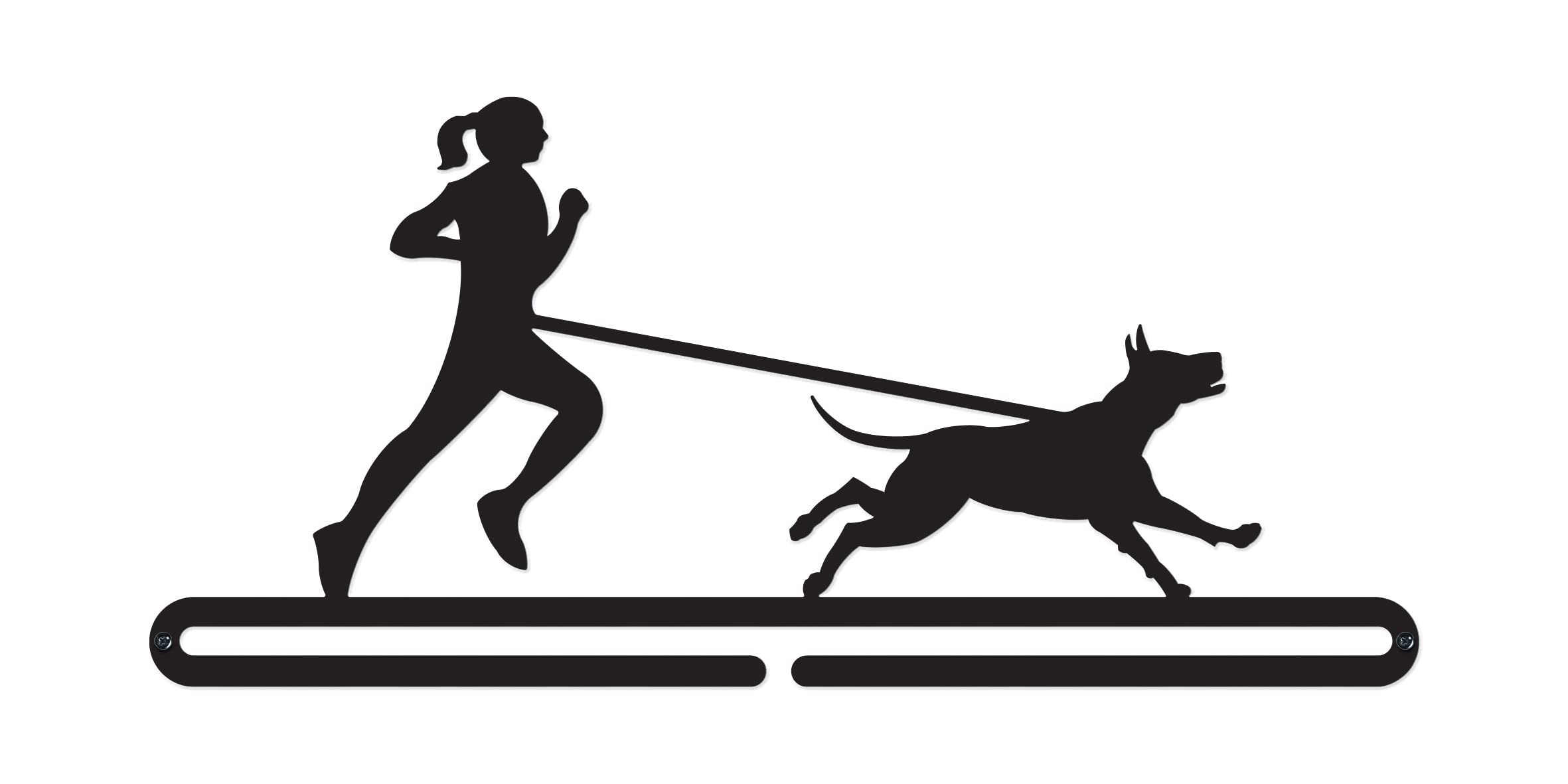 The Medal Hanger Shop | Medal Hanger Display | CANICROSS | Female Runner | Black Metal | Wall Mounted Running Medal Holder Made in Britain