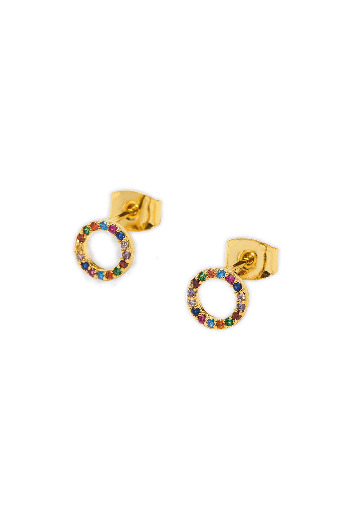 Estella Bartlett Multi CZ Circle Earrings - Gold Plated
