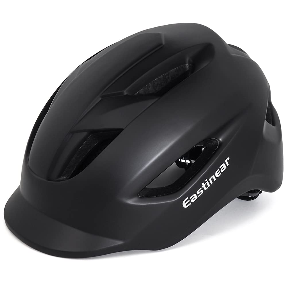 EASTINEAR Adults Bike Helmet for Men Women with LED Taillight Cycle Helmet for Urban Commuter with Sun Visor Cycling Mountain & Road Bicycle Helmets Adjustable Size M/L (Black)