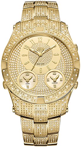 Jbw men s jet setter iii j6348a 18k gold 3 time zone ch…