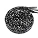 GOOTRADES Metallic Glitter Flat Shoelaces for Canvas Sneaker Athletic 45 inch (2 pairs) (Black)