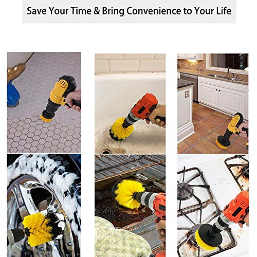 Drill Brush Attachment Set, 3Pcs Power Scrubber Brush Cleaning Kit for