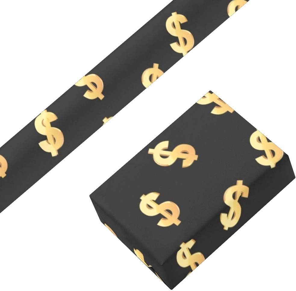 CUXWEOT Gift Wrapping Paper Dollar Bills Sign for Christmas