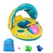 Kemuse Inflatable Baby Pool Float Swimming Ring with Sun Canopy for the Age 6-48 Months with Bath Toys & Gift Storage Bag