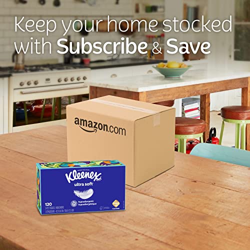 KLEENEX ULTRA SOFT FACIAL TISSUES, 1 CUBE BOX, 60 TISSUES PER BOX, 3-PLY, PACKAGING MAY VARY