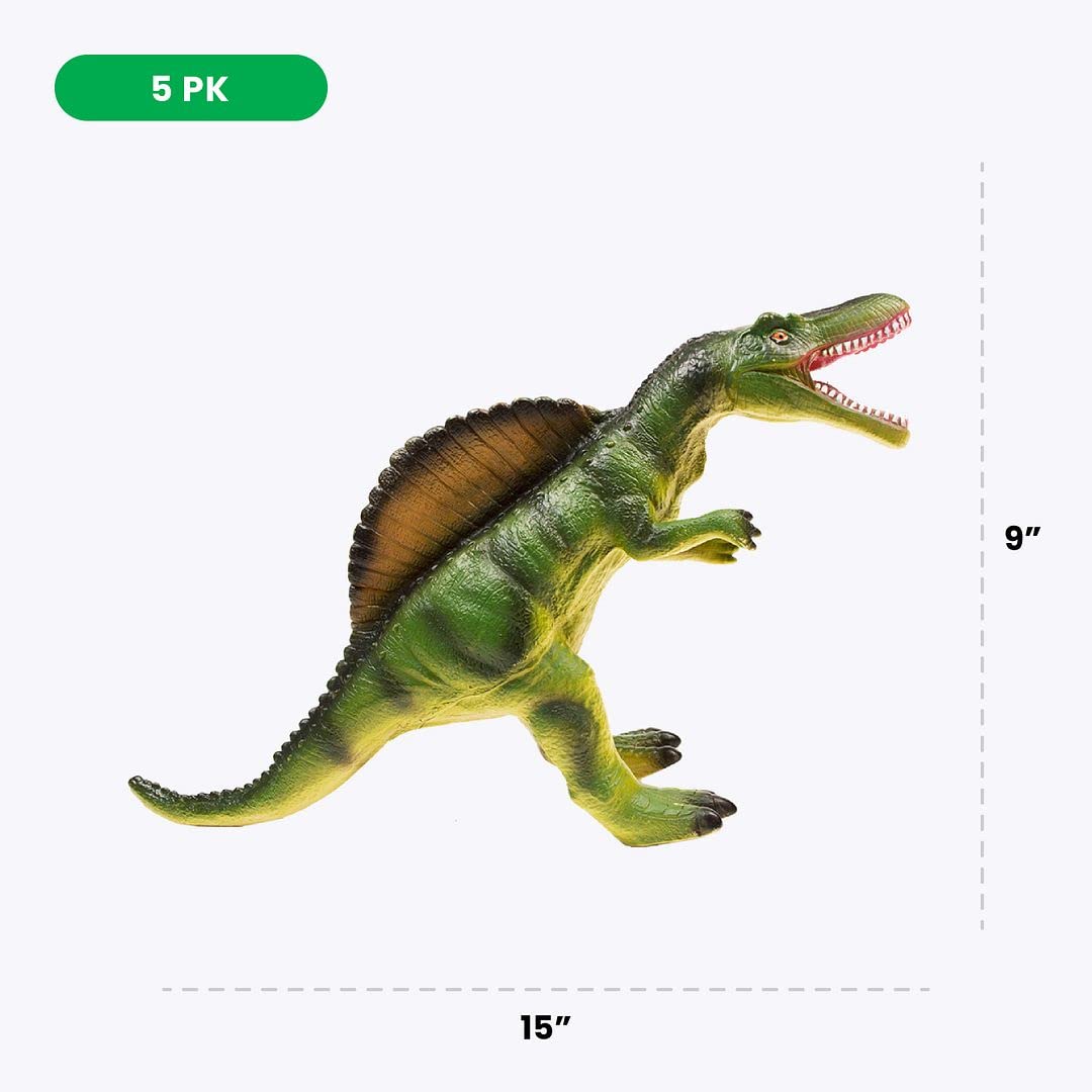 Boley 5 Piece Jumbo Dinosaur Set - Realistic, Highly Detailed Toy Dinosaurs for Kids, Toddlers, and Children - Educational Gifts for Boys and Girls - Ideal for Party Favors and Birthday Gifts