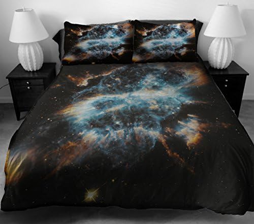 Anlye Brown Bedding set Galaxy Duvet Cover Galaxy Sheets Space Sheets Outer Space Top sheet with Couple Pillow Covers King