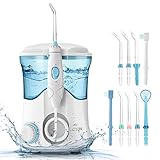 Cozzine Water Dental Flosser 600ml, Water Pick Large Capacity Leak-Proof Electric Quiet Design with 9 Multifunctional Tips Countertop Dental Oral Irrigator for Home & Travel