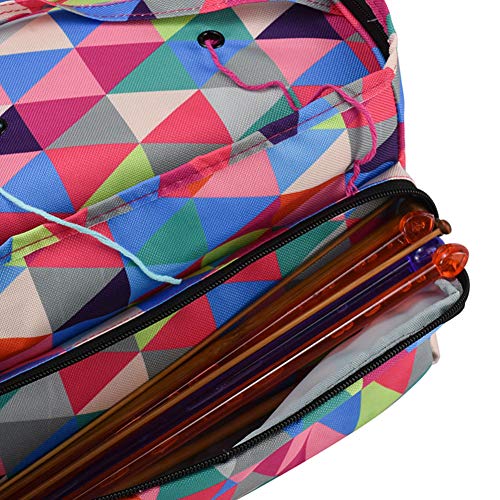 Flagsky Portable Knitting Bag Yarn Storage - Durable Canvas Yarn Bag - Yarn Organizer Crochet Bag for Yarn Skeins, Crochet Hooks, Knitting Needles (up to 14 Inches) and Other Small Accessories - Thumbnail 4