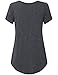 Vinmatto Women's Scoop Neck Pleated Blouse Top Tunic Shirt(L,Black)
