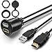 ICESPRING USB HDMI Mount Cable – 1 Meter 3ft USB and HDMI Extension Flush, Dash, Panel Mount Cable, for Car, Boat, Motorcycle