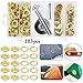 Outgeek Grommet Kit 1/2 inch, 100 Sets Metal Eyelets Ring Grommet Setting Tool Kit with 3PCS Setting Tools for Tarp Tent Canopy Awning Folder Covers Canvas Repairs （1/2 Inch Inside Diameter）