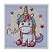 5D DIY Diamond Painting by Number Kits for Kids Cute Unicorn Crystal Rhinestone Diamond Embroidery Paintings Pictures Arts Craft with Framed 8x8