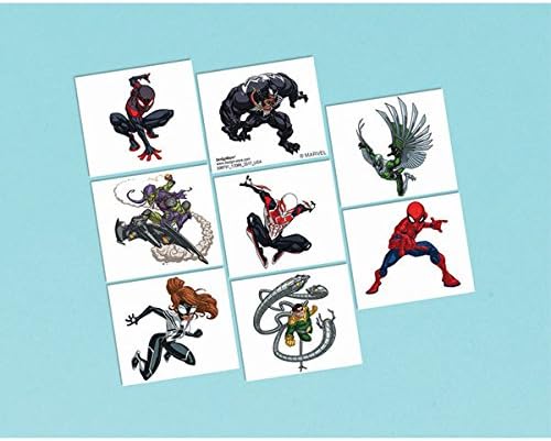 Spider-Man Webbed Wonder Tattoos, 2" x 1 3/4" - 8 Pcs.