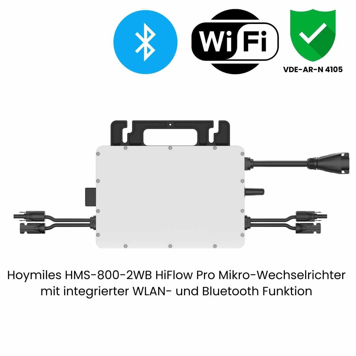 Kleines Kraftwerk 1000W Balkonkraftwerk XL Komplettset – 800W Wechselrichter mit WiFi & Bluetooth, 2×500W bifaziale Solarmodule, 5 m Kabel, Steckdose – Solaranlage Balkon ohne Halterung 3