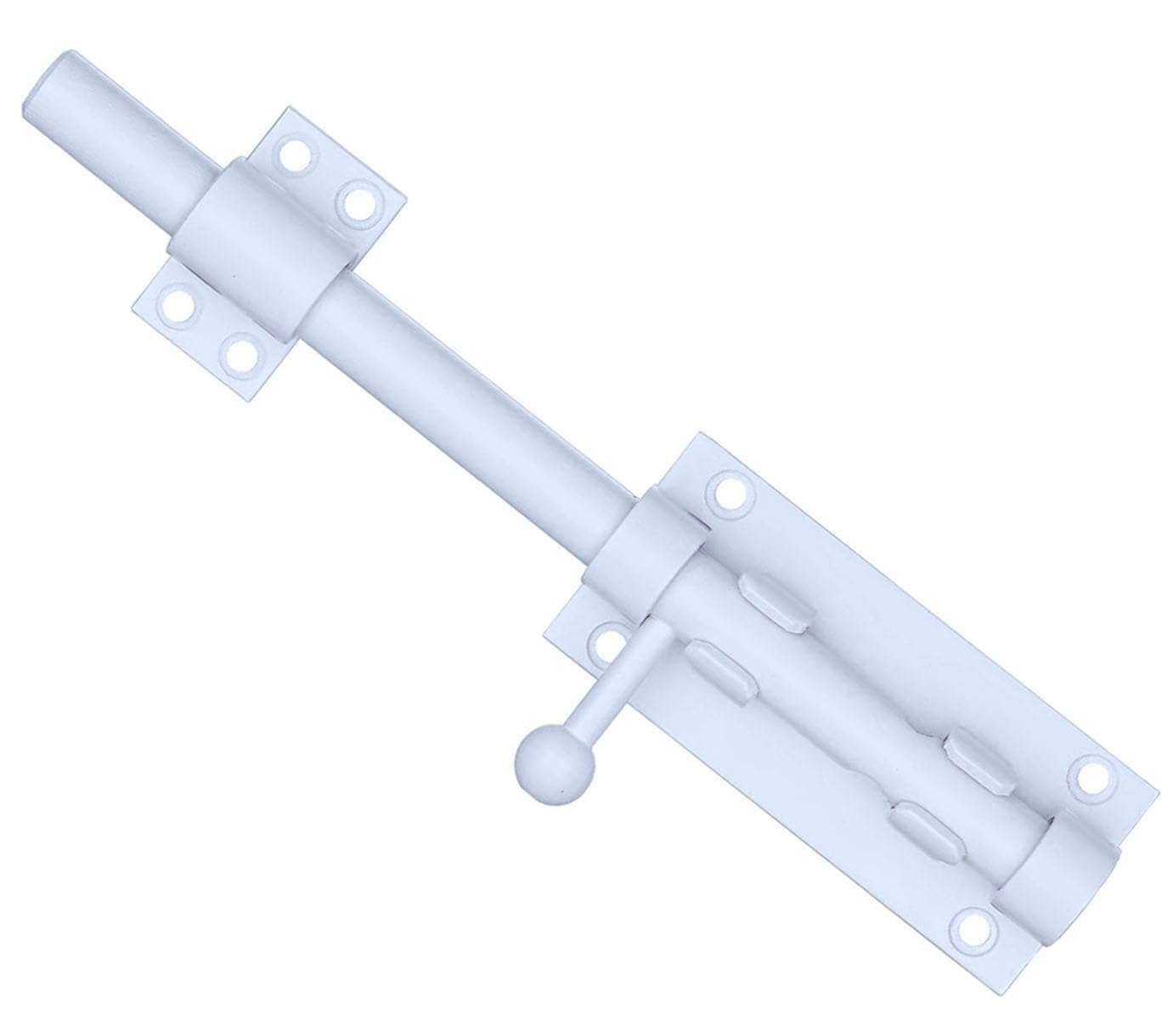 Litensh Heavy Duty Sliding Gate Latch Bolt Door Lock with Padlock Hole, Stainless Steel Safety Barrel Long Throw Shed Door Bolt Latch Lock for Gate, White Dia.12mm 8 inch — image 1