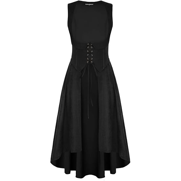 Zvavz Women Plus Size Steampunk Costume Dress Cold Shoulder Victorian Corset Oktoberfest Outfits Cold Shoulder Ruffles Lace-Up High Low Dress Light