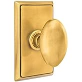 Emtek Passage Set, Rectangular Rosette, Egg Knob (French Antique)