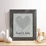 Personalized 4th Linen Anniversary Gift for Him or Her, First dance song Linen Print, Wedding Vows, any Text, Heart Linen Print,Gifts for Husband and Wife, 4 Years Together
