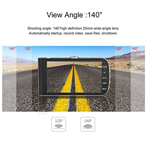 Dash Cam, EIVOTOR 1080P HD Dual Channel Dashboard Cameras Front and Rear, Driving Video Recorder with 4.0'' IPS Screen, Built In G-Sensor, Motion Detection, Loop Recorder - Thumbnail 4