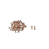 Rannb Flat Head Copper Solid Rivets M4 x 14mm