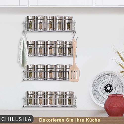 Especiero de cocina autoadhesivo – Estanterías metálicas para especias con 2 estantes – Práctico organizador de especias