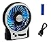 Security Portable Electric Personal Fan Mini USB Rechargeable Table Fan with 18650 Lithium-Ion Battery and USB Cable, Internal and Side Light, 3 Speeds