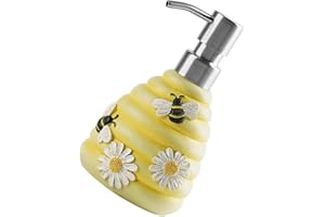 CALLARON Refillable Lotion Bottle with Pump, Cute Bee Hand Soap Dispenser for Kitchen and Bathroom, Liquid