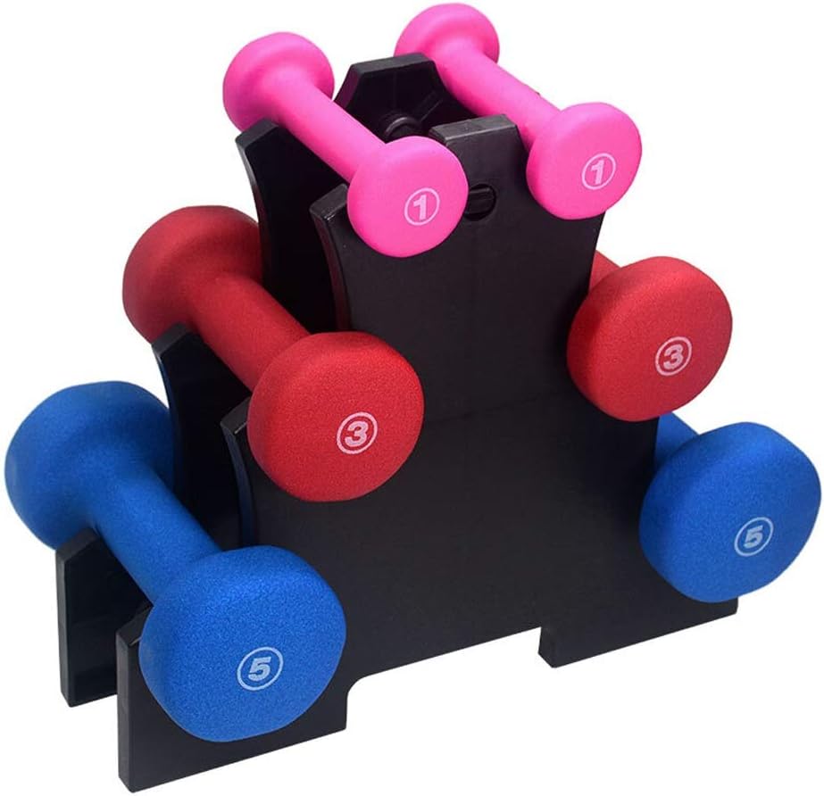 Exercise & Fitness Dumbbells Plastic-impregnated Dumbbell with Shelf Ladies Men's Household Dumbbell Set Small Weight Dumbbell Sports Fitness Equipment Training Dumbbell