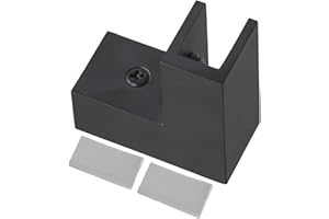 Shower Door Brass Clamp Square Fixed Panel for 812 mm Tempered Glass with Secure Mounting Hardware (Black)