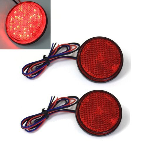 Dlll waterproof red 24 led round reflectors tail brake stop marke…