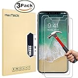 [3 Pack] iPhone X ( iPhone 10 ) Screen Protector, MaxTeck 0.26mm 9H Tempered Glass Screen Protector Anti-Shatter Film for iPhone X ( iPhone 10 ) [3D Touch Compatible]