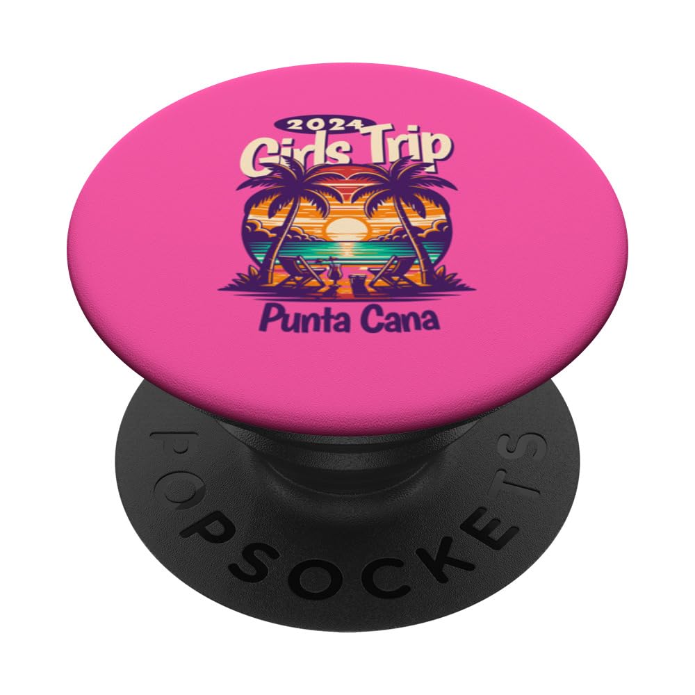 Punta Cana 2024 Girls Trip Beach Tee PopSockets Swappable PopGrip