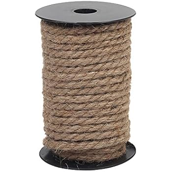 Vivifying 50 Feet 8mm Jute Rope, Natural Heavy Duty Twine for Crafts, Cat Scratch Post, Bundling