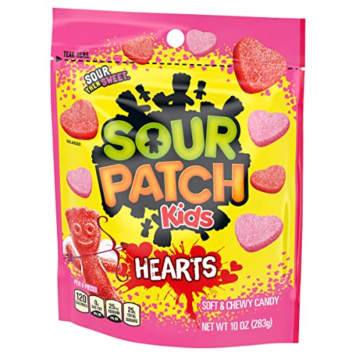 SOUR PATCH KIDS SOFT & CHEWY VALENTINES DAY CANDY HEARTS, 10 OZ