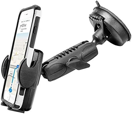 Car Mount, DigiMo Robust Windshield Mount or Dash Mount Holder for Caterpillar Cat S41 w/ Anti-Vibration 3M Suction Swivel Cradle (use with or without case)