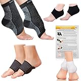 Fittest Pro Foot Sleeve, Plantar Fasciitis Heel Protectors, Arch Support Therapy Wrap, Cushioned Heel Support - Ankle Foot Pain Relief Sock Bundle (Pack of 8) (Small/Medium)