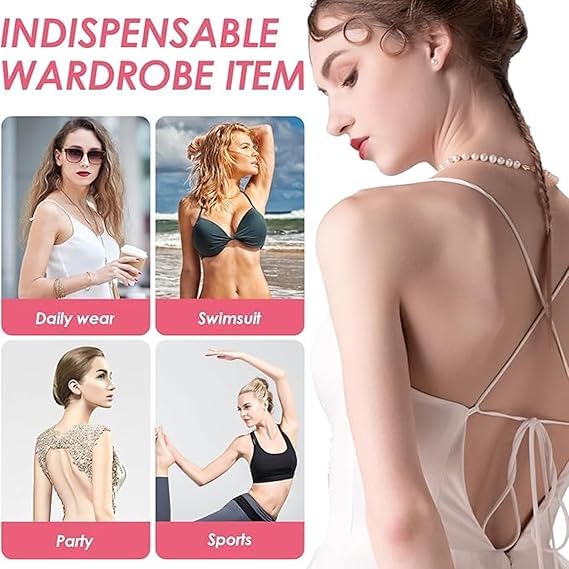 Woakess Sticky Bra Inserts, Sujetador Adhesivo Push Up Bra, Sujetador Adhesivo Doble Cara, Almohadillas de Sujetador Extraíble Push-up Almohadilla de Empuje para Sujetador Deportivo Traje Baño