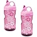 Nalgene Grip-n-Gulp Everyday Kids 12oz Water Bottle - 2 Pack (Pink Wheels)