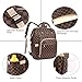 Ibeacos Diaper Bag Backpack Baby Diaper Backpack Convertible Travel Tote Diaper Bag PU Leather Waterproof Nappy Bag Large Capacity Baby Bag with Changing Pad, Insulated Feeding Bottle Bag (Brown)