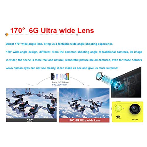 Qinf H9-Action-Kamera Ultra HD 4K WiFi 2.0" wasserdichte im Freien 170 Grad Wasser wasserdichtes Outdoor-Sport Cam – Bild 6