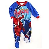 Spider-Man Baby Toddler Blue Fleece Sleeper Pajamas