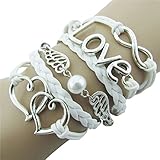 Lookatool® DIY Style Jewelry fashion Leather Cute Infinity Charm Bracelet Silver