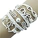 Lookatool® DIY Style Jewelry fashion Leather Cute Infinity Charm Bracelet Silver