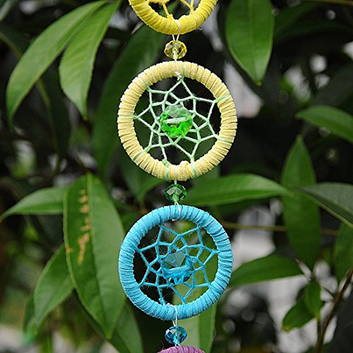 H&D Chakra Dream Catcher with 20mm Crystal Chandelier Ball Prisms Suncatcher Handmade Rainbow Fengshui Pendant - Thumbnail 3